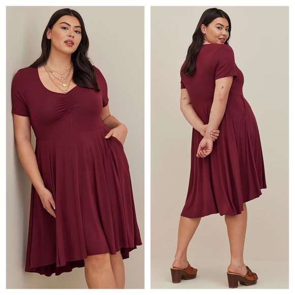 Mini Super Soft Cinch Front Skater Dress - Picture 2 of 3